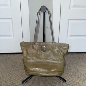 Coach F15142 Taupe Olive Green Tote